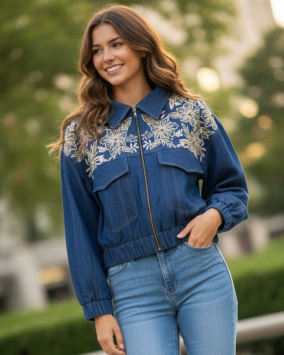 Chaqueta Vaquera Con Pedrería