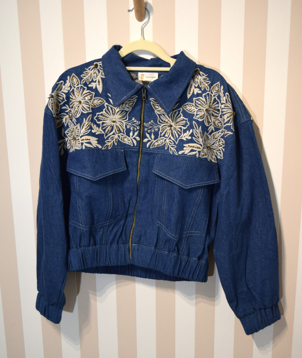 Chaqueta Vaquera Con Pedrería