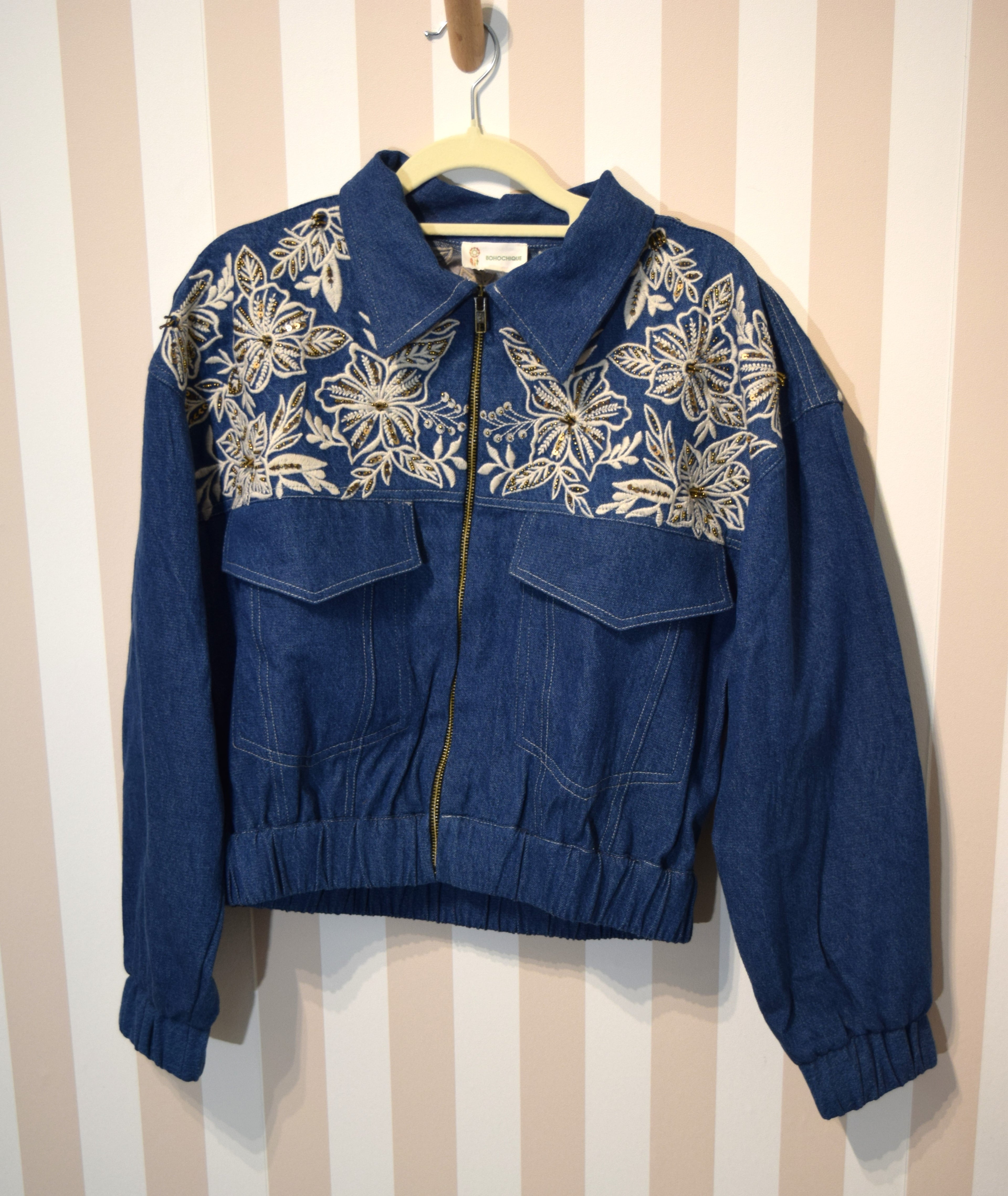 Chaqueta Vaquera Con Pedrería