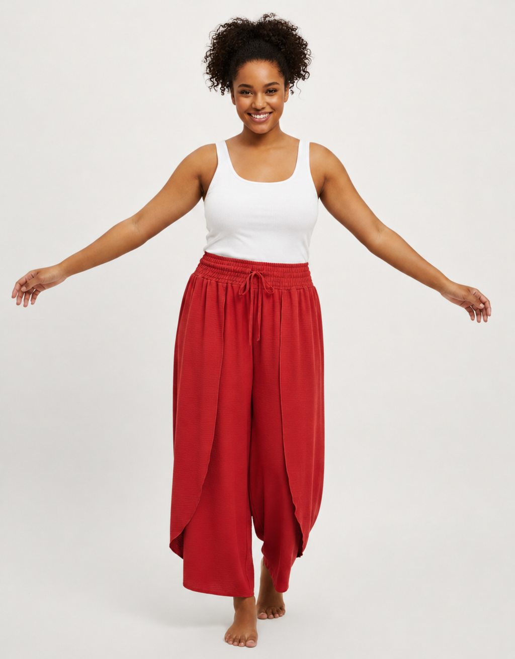 Pantalón vaporoso abierto Talla Grande