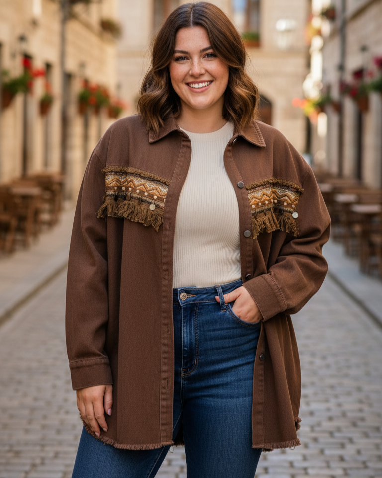 Chaqueta Tachuelas Talla Grande