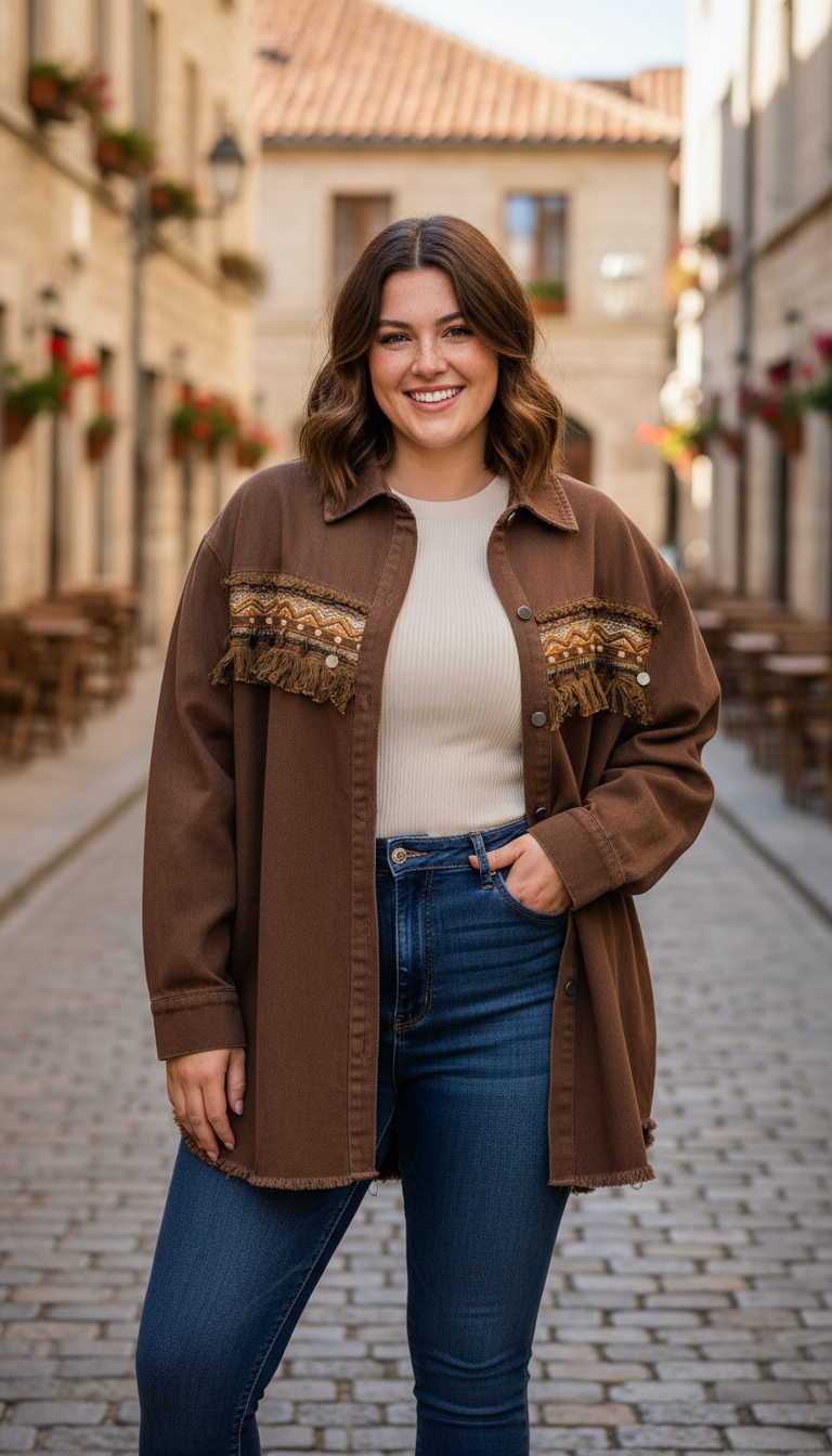 Chaqueta Tachuelas Talla Grande