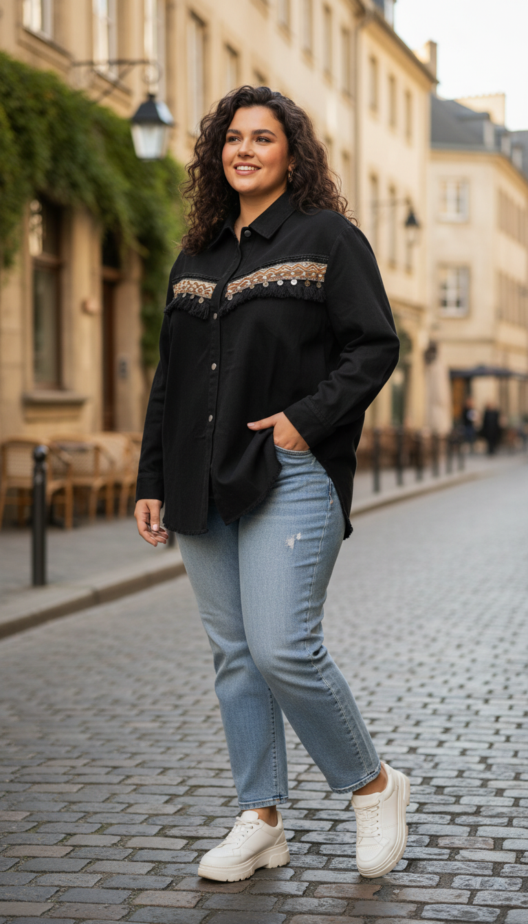 Chaqueta Tachuelas Talla Grande