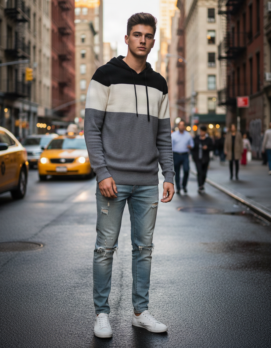 Jersey Tres Colores Con Capucha