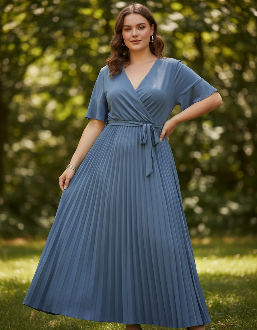 Vestido Tablas Talla Grande