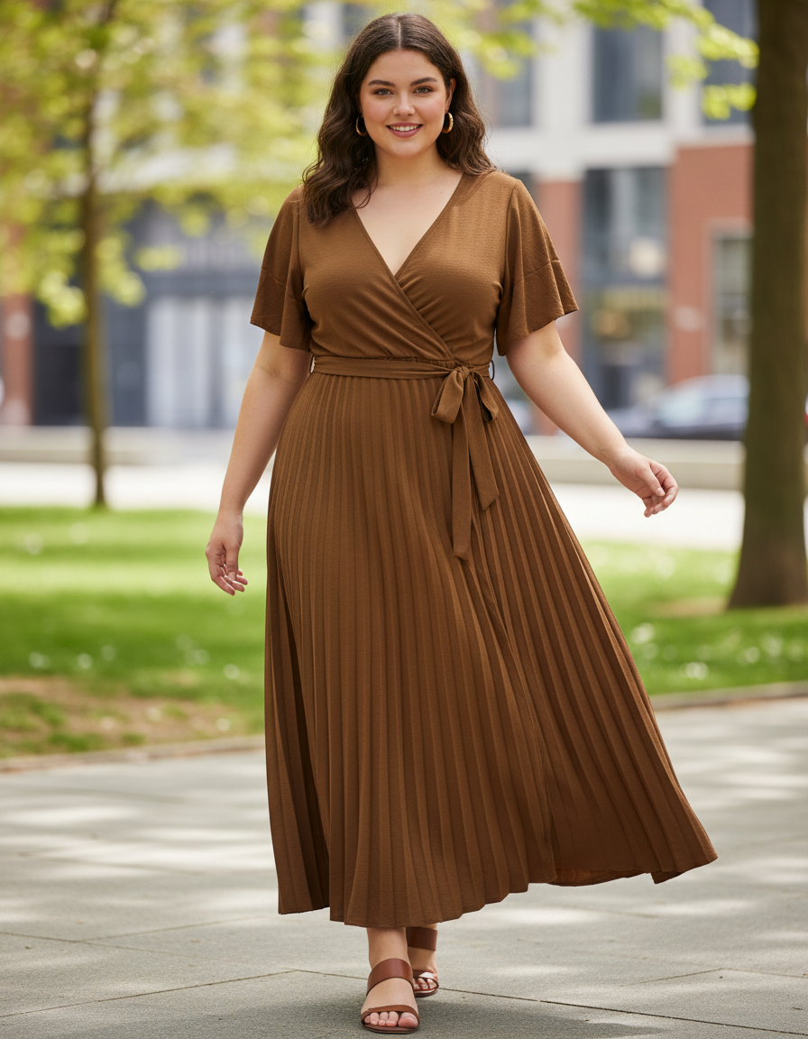 Vestido Tablas Talla Grande